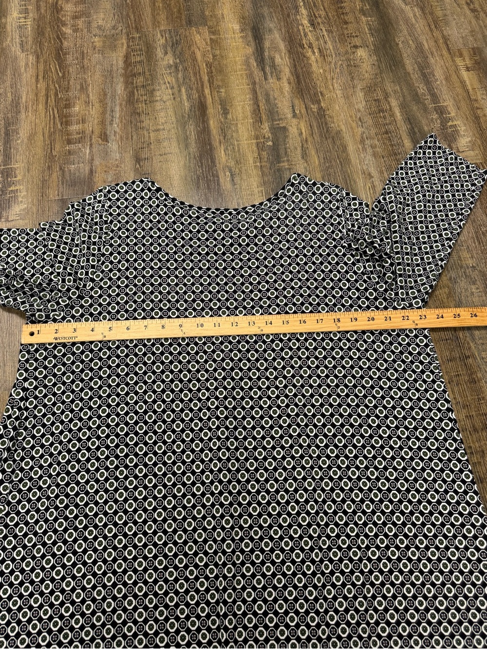 J Jill Women's Black & Green Geometric Patterned Shift Dress 2XL - Picture 6 of 15